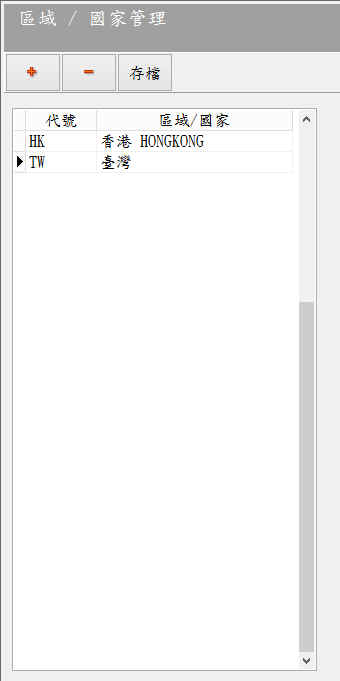 區域/國家管理視窗